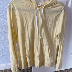 Pastel yellow lightweight zip up